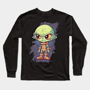 Alien cartoon, extra terrestrial funny conqueror Long Sleeve T-Shirt